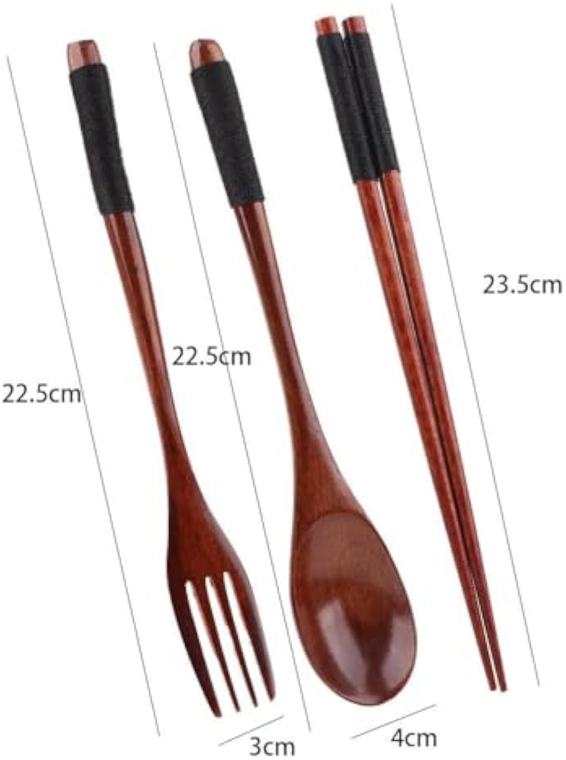 Cutlery 3PCS Fork Chopsticks Spoon Set Portable Tableware Chinese Wooden Utensils Sets Dinner Sets Long Handle Utensils With Fork Spoon Chopsticks - The Number 1 Things