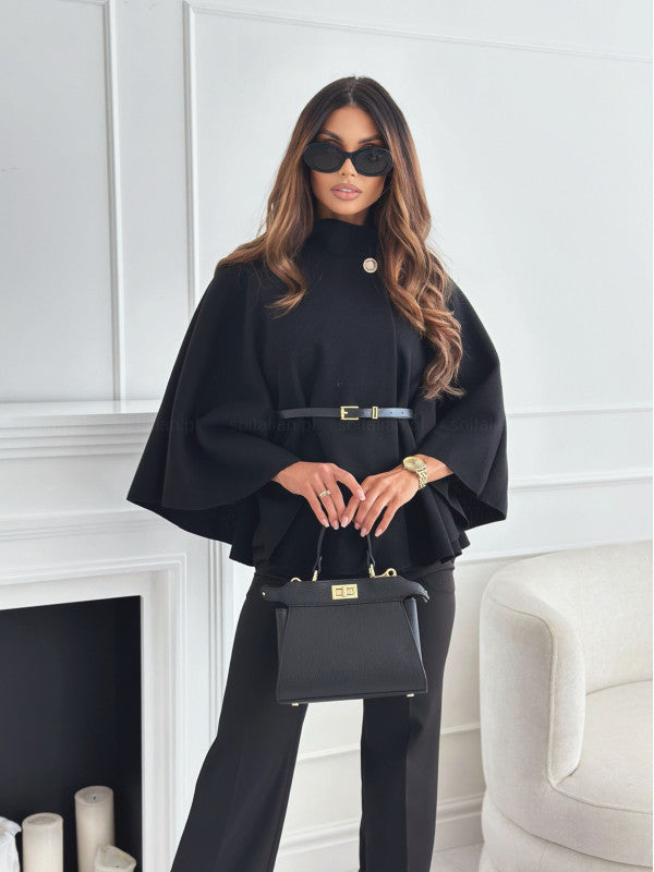 Batwing Sleeves Cloak Top With Belt Fashion Wears For Women - The Number 1 Things