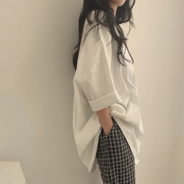 Loose Cotton Short Sleeve T-shirt Women's Mid-length - The Number 1 Things