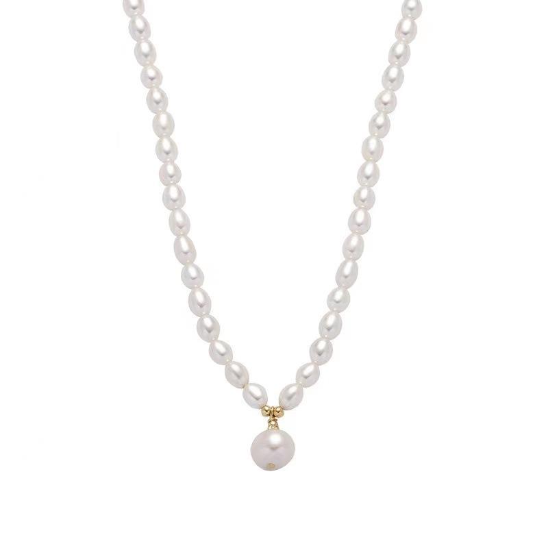 Natural Freshwater Pearl Necklace Women's Simple Fashion Elegance Retro Clavicle Chain All-matching - The Number 1 Things