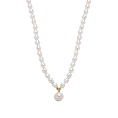 Natural Freshwater Pearl Necklace Women's Simple Fashion Elegance Retro Clavicle Chain All-matching - The Number 1 Things