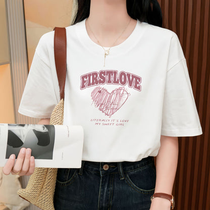 Heavy Pure Cotton Loose Short Sleeve T-shirt - The Number 1 Things