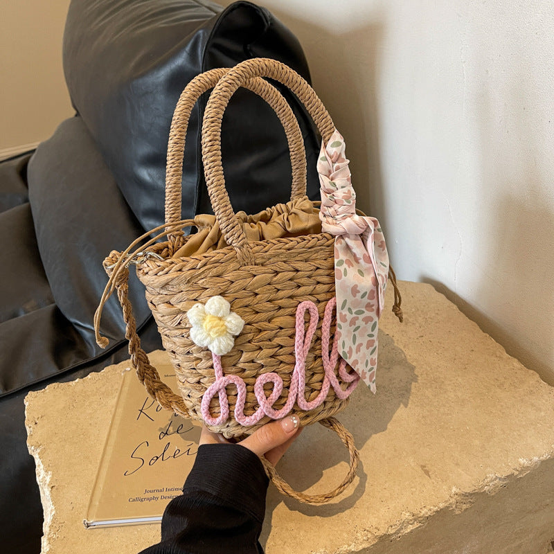 Woven Handbag Women's Fashion Letter Straw Cross Body Bag - The Number 1 Things