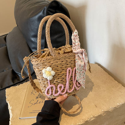 Woven Handbag Women's Fashion Letter Straw Cross Body Bag - The Number 1 Things