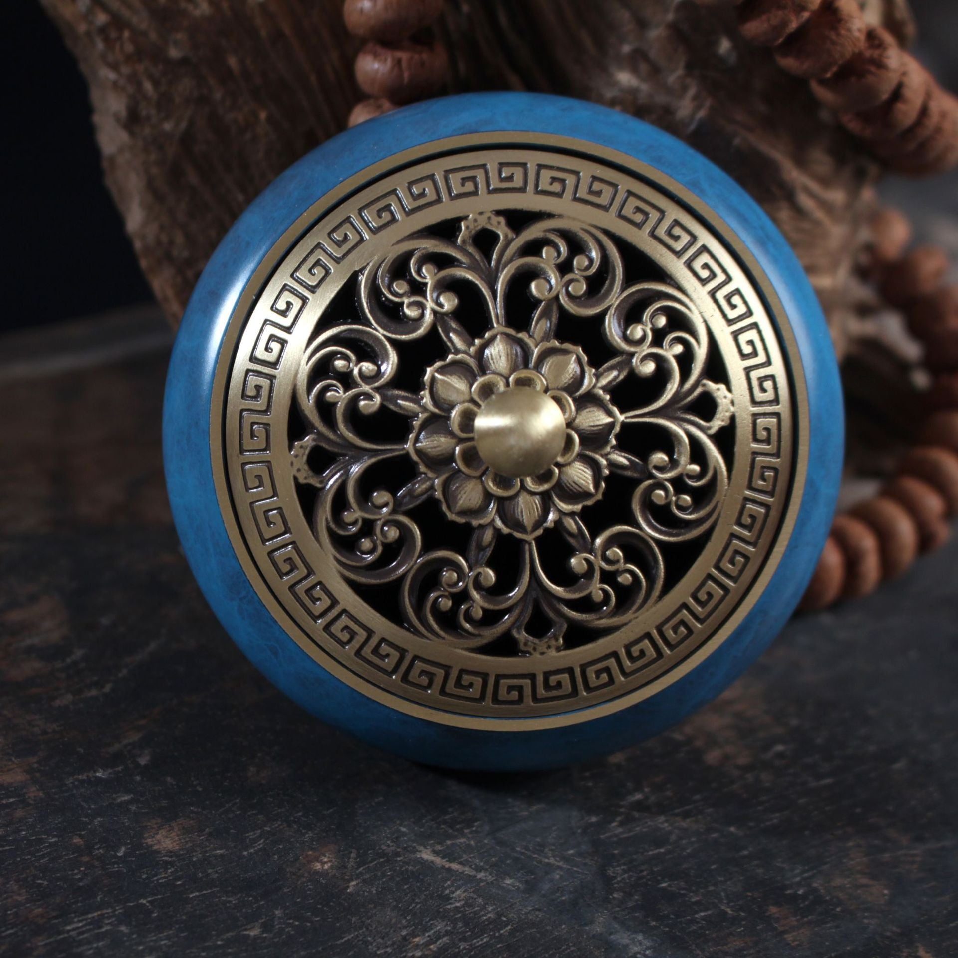 Pure Copper Burnished Blue Flat Chassis Incense Burner - The Number 1 Things