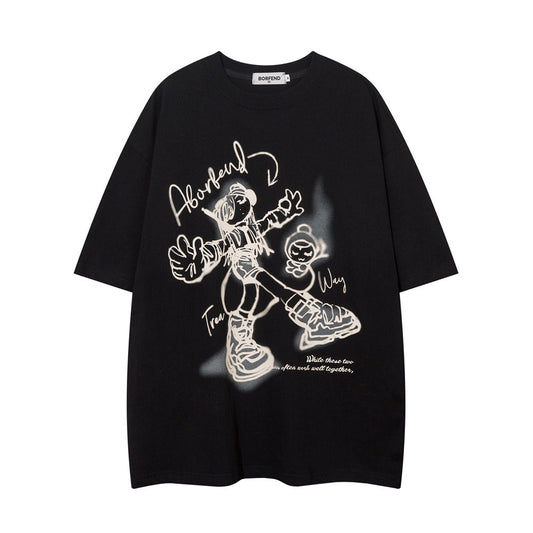 Cartoon Cotton T-shirt For Men And Women