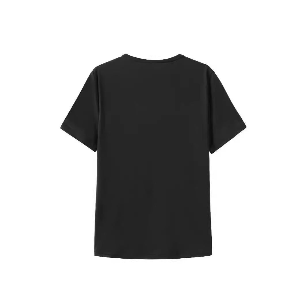 Letter Pattern Loose Casual Print Drop Shoulder Short Sleeve - The Number 1 Things