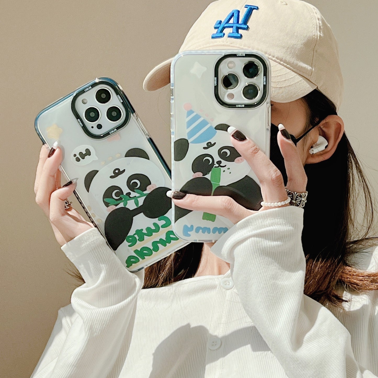 Cute Cartoon Mobile Phone Case Gnawing Bamboo Panda
