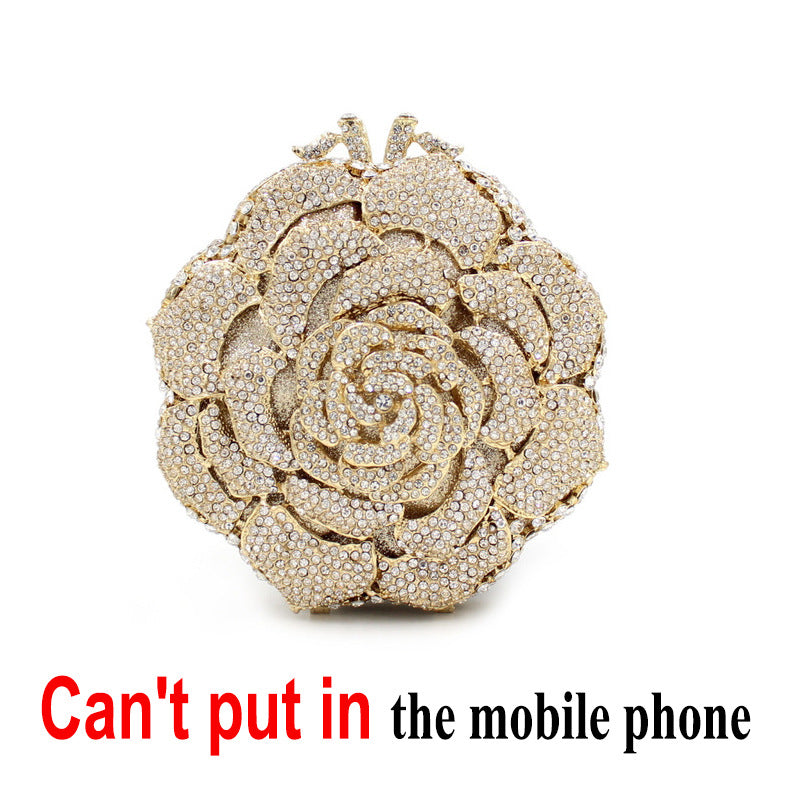 Women's Rose Rhinestone Bag Hollow Clutch - The Number 1 Things