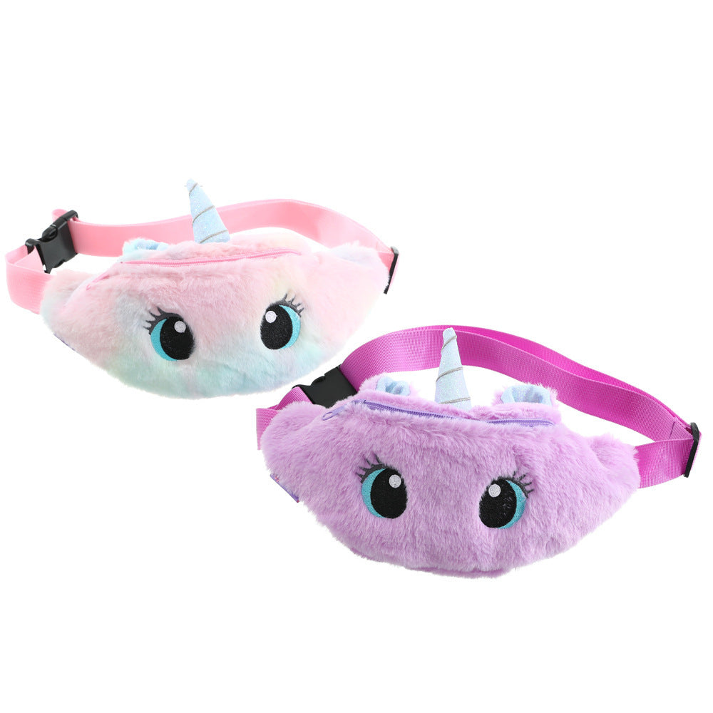 Cartoon Plush Shoulder Bag Little Girl Cute Big Eyes Waist Bag Kindergarten Children Messenger Bag Chest Bag - The Number 1 Things