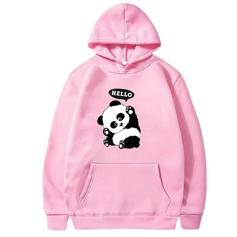 Panda Funny Pattern Case Printed Long-sleeved Hooded Sweater
