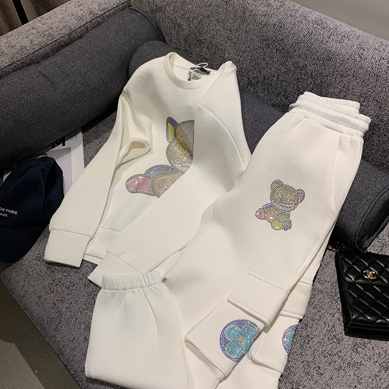 Diamond Bear Crew Neck Sweater Set