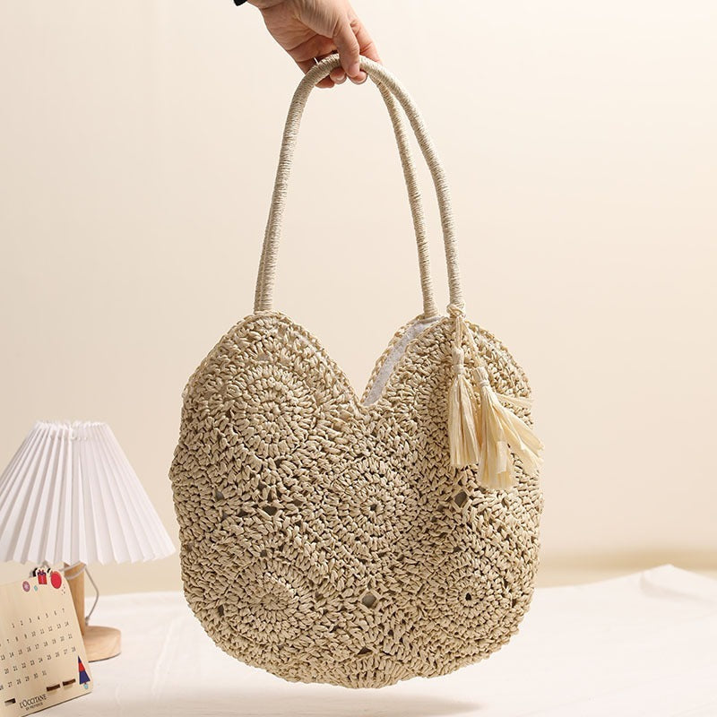 Hollow Tassel Straw Bag Large Capacity Shoulder Woven Bag - The Number 1 Things