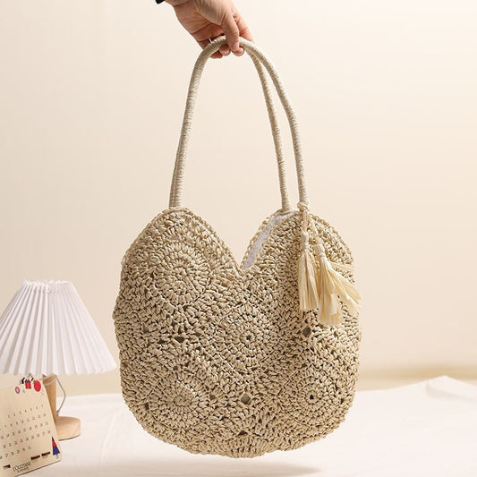 Hollow Tassel Straw Bag Large Capacity Shoulder Woven Bag - The Number 1 Things