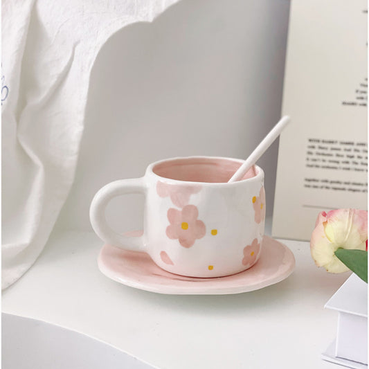 Sakura Ins Style Ceramic Coffee Cup And Plate Set - The Number 1 Things