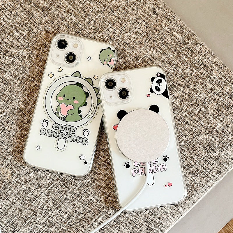 Cute Dinosaur Panda Magnetic Phone Case