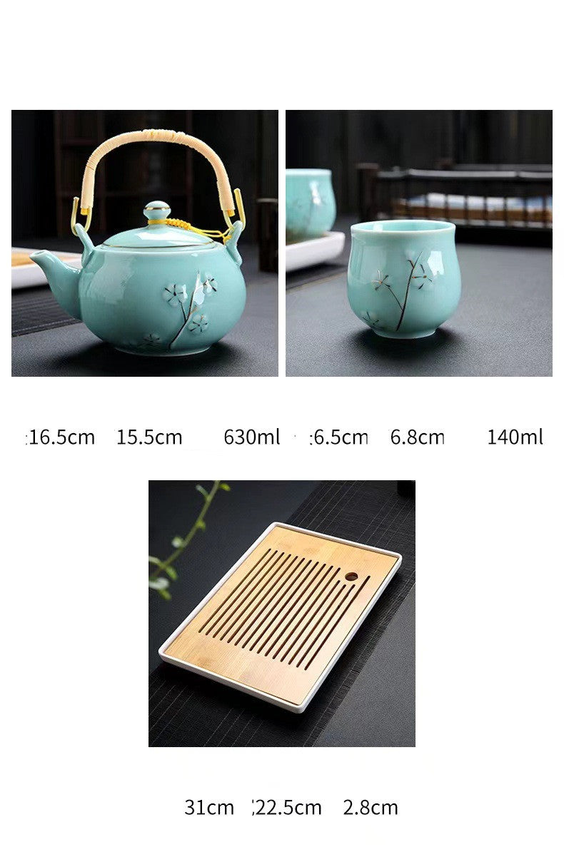 Simple Hand-painted Gold Large Teapot Ceramic