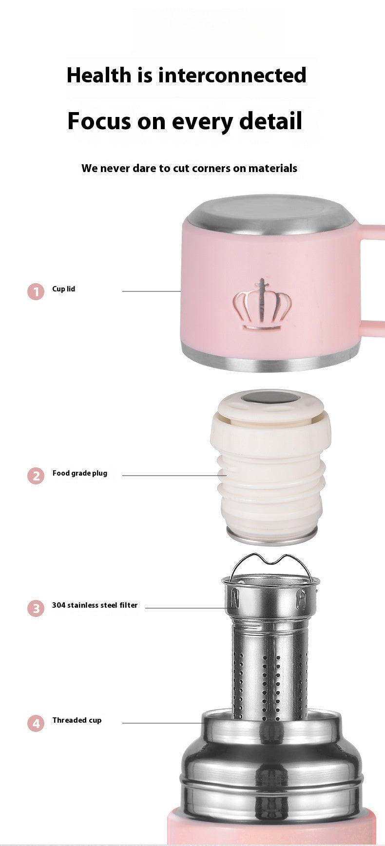 316 Vacuum Cup Food Grade Stainless Steel Large Capacity Simple - The Number 1 Things