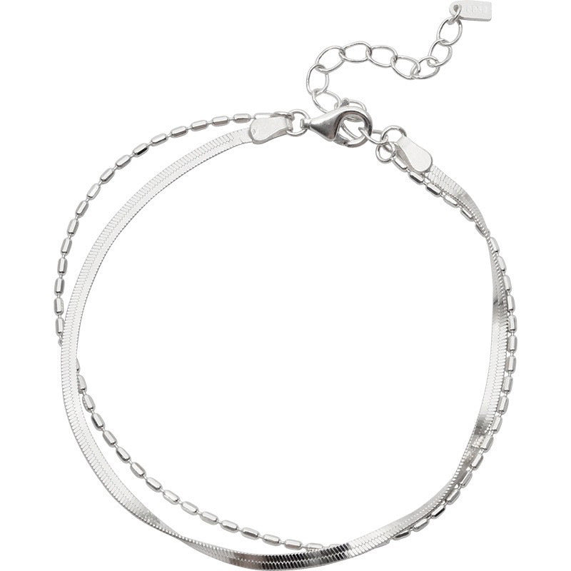 925 Silver Cold Wind Double Layer Snake Bones Chain Bracelet For Women - The Number 1 Things