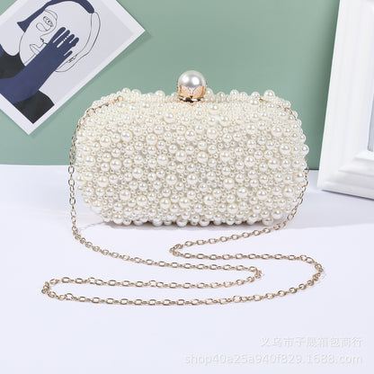 Women's Pearl Dinner Bag Soft Surface Lock Clutch - The Number 1 Things