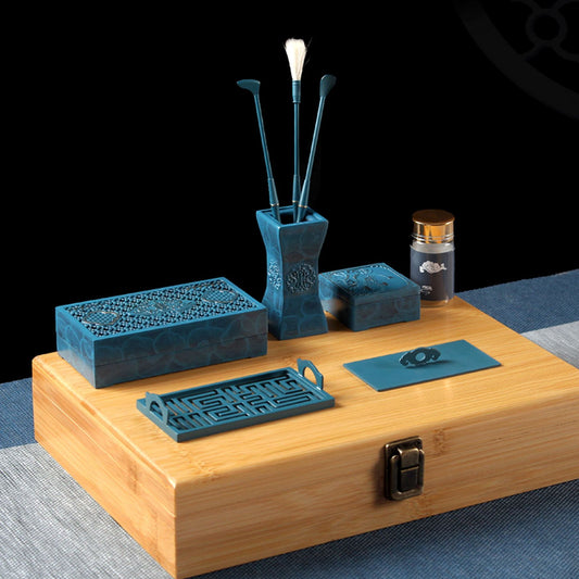 Burning Blue Pure Copper Professional Incense Utensils Fan Window Auspicious Clouds Set - The Number 1 Things