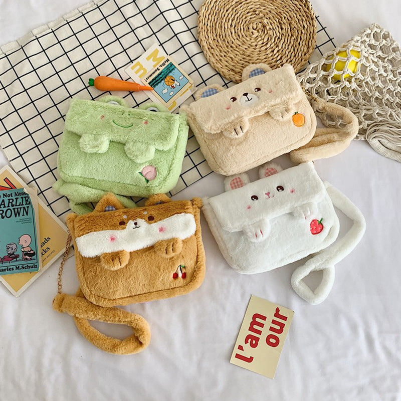 Cartoon Embroidered Plush Crossbody Bag - The Number 1 Things