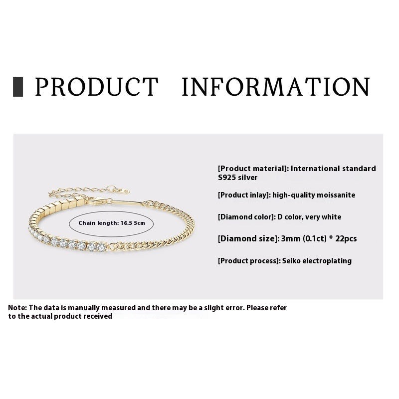 Moissanite Full Diamond High-grade S925 Sterling Silver Bracelet For Women - The Number 1 Things