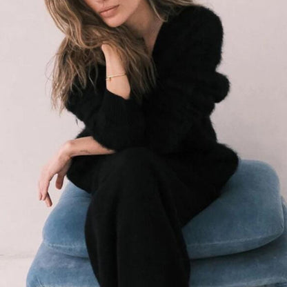 Loose V-Neck Button Cardigan Soft Fur Sweater For Women - The Number 1 Things