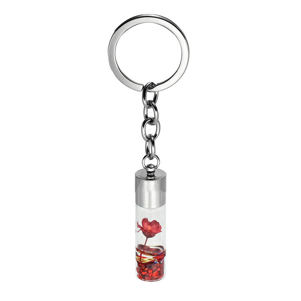 Plant Dried Flower Glass Bottle Pendant Keychain - The Number 1 Things