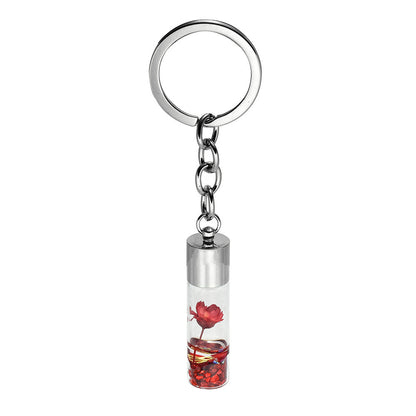 Plant Dried Flower Glass Bottle Pendant Keychain - The Number 1 Things