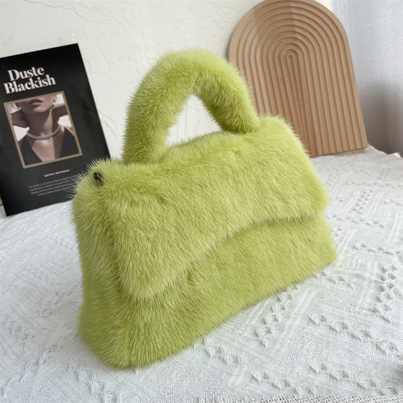 Women's Mink Fur Hourglass Wrapped Fur Clutch - The Number 1 Things