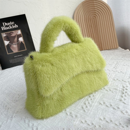 Women's Mink Fur Hourglass Wrapped Fur Clutch - The Number 1 Things