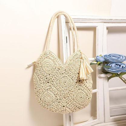 Hollow Tassel Straw Bag Large Capacity Shoulder Woven Bag - The Number 1 Things