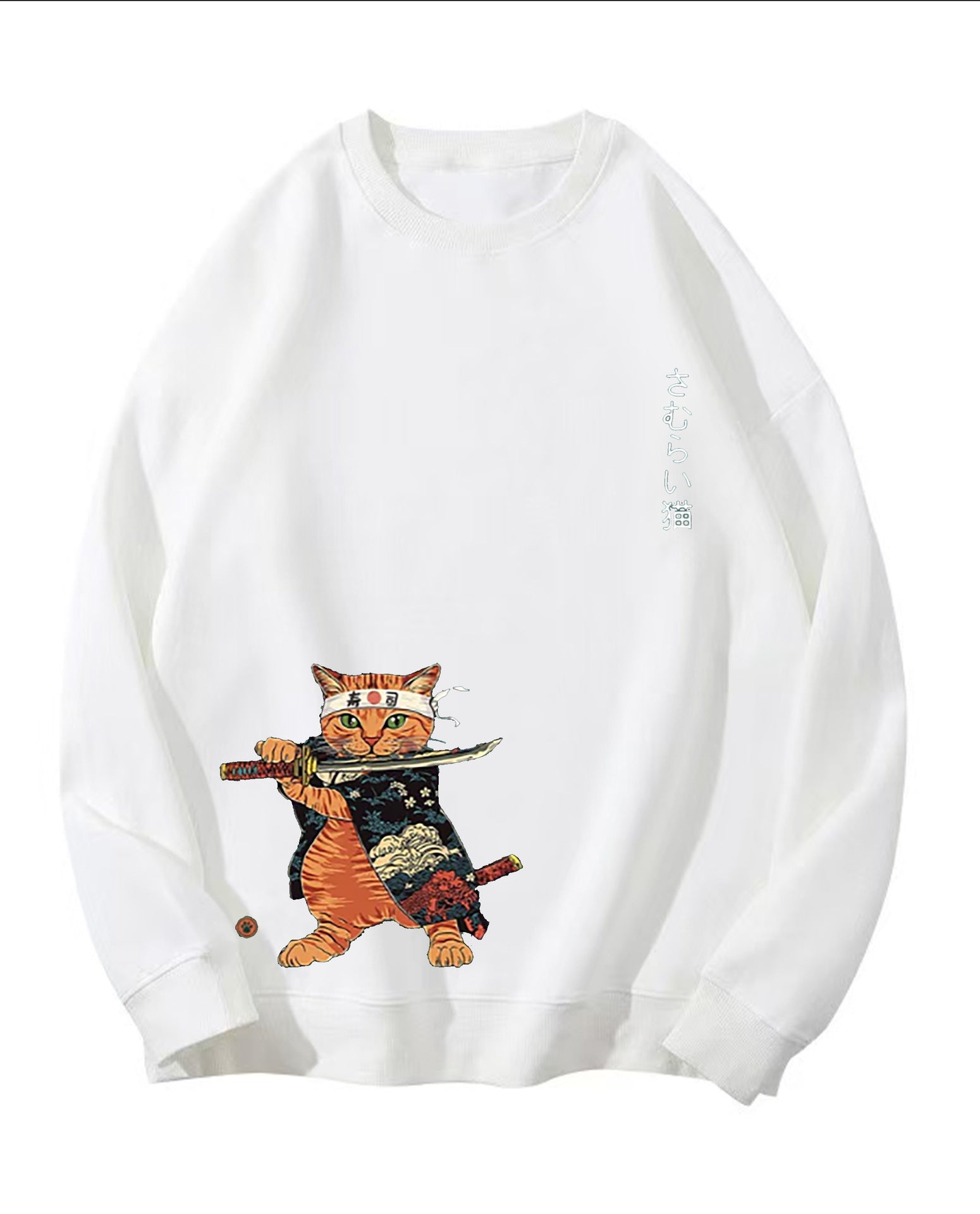 Japanese Style Large Cat Pattern Printed Round Neck Men And Women - The Number 1 Things