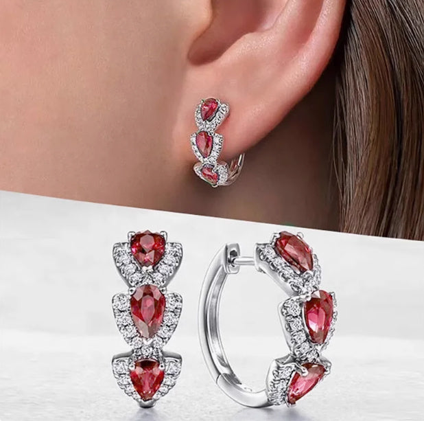 Klein Blue Zirconia Elegant Hoop Earrings - The Number 1 Things