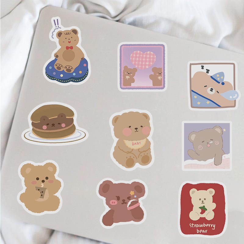 102 Cartoon Korean Bear Doodle Stickers