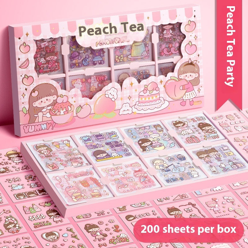 200 SET Stickers Cartoon Design Cute Stickers Kawaii Sticker Set