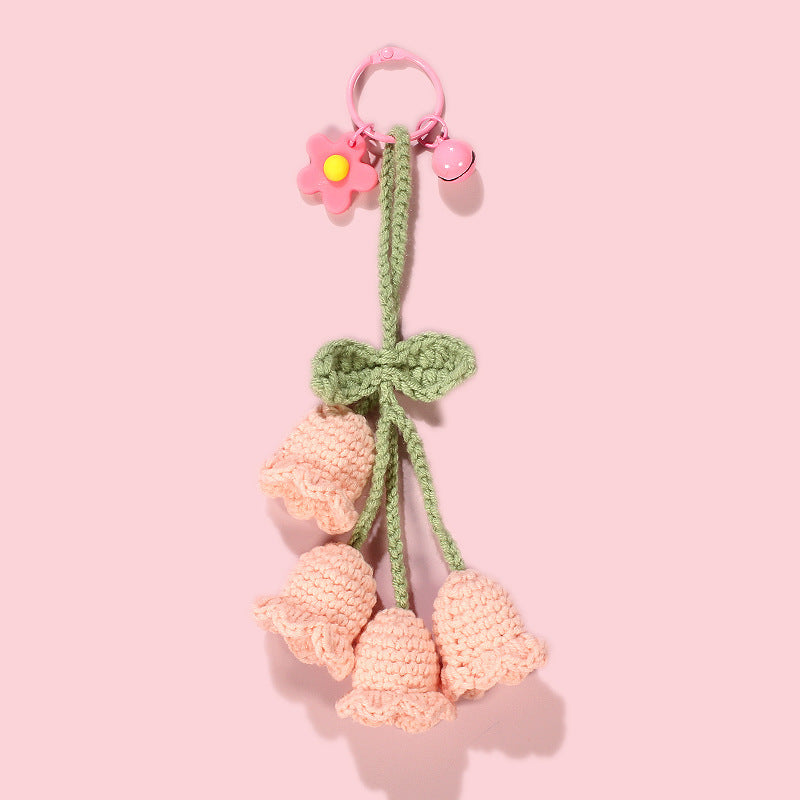 Hand-made Hook Braided Woolen Thread Lily Of The Valley Keychain - The Number 1 Things