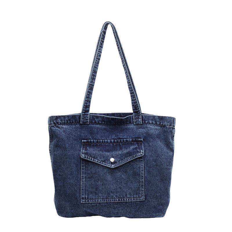 Denim Shoulder Bag Large Capacity Shopping Bag Tote Bag - The Number 1 Things