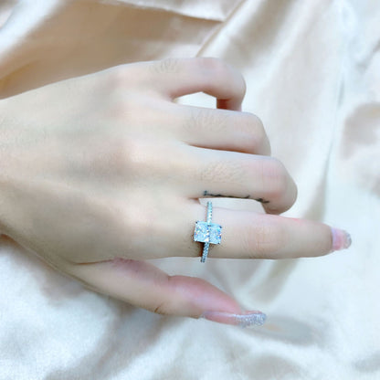 S925 Sterling Silver Moissanite High Fixed 2 Karat Rectangular - The Number 1 Things