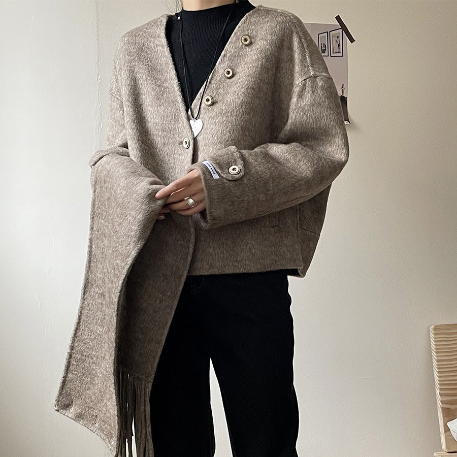 Autumn And Winter New Gentle Elegant Woolen Coat