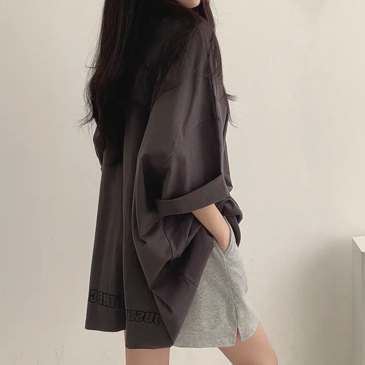 Mid-length Cotton Short-sleeved T-shirt For Women Summer