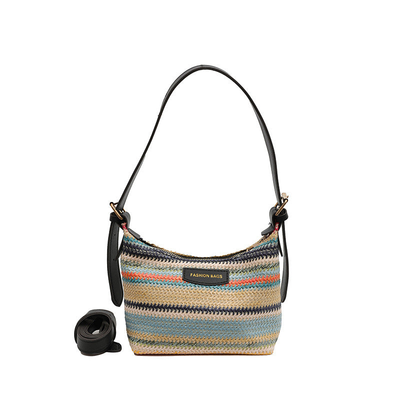 Fashion Color Contrast Woven Bag Women's Simple Shoulder Bag - The Number 1 Things