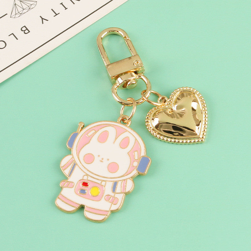 Cartoon Space Rabbit Space Bear Alloy Keychain Pendant - The Number 1 Things