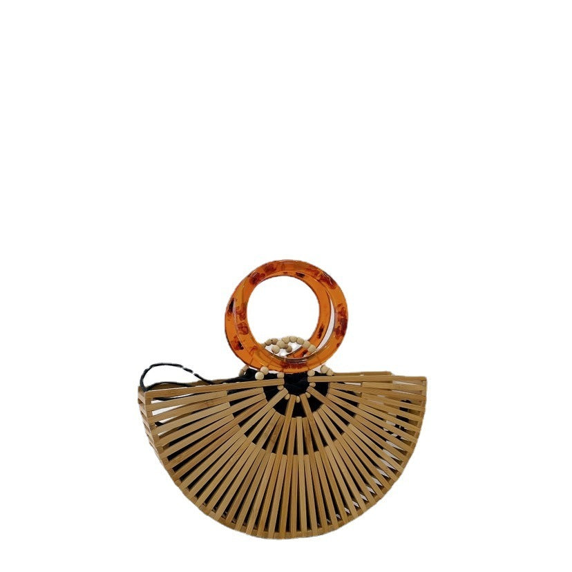 Women's Contrasting Color Bamboo Woven Acrylic Hollow Out - The Number 1 Things