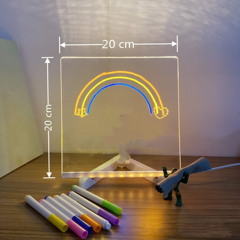 Acrylic DIY Note Board LED Night Light Creative Message Board Holiday Lamp With 7Pens USB LED Desk Lamp Note Daily Moment Painting Lamp - The Number 1 Things