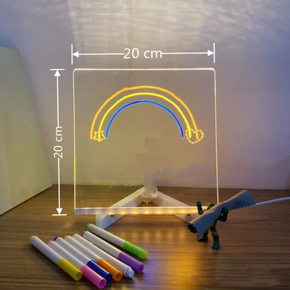 Acrylic DIY Note Board LED Night Light Creative Message Board Holiday Lamp With 7Pens USB LED Desk Lamp Note Daily Moment Painting Lamp - The Number 1 Things