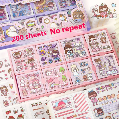 200 SET Stickers Cartoon Design Cute Stickers Kawaii Sticker Set - The Number 1 Things