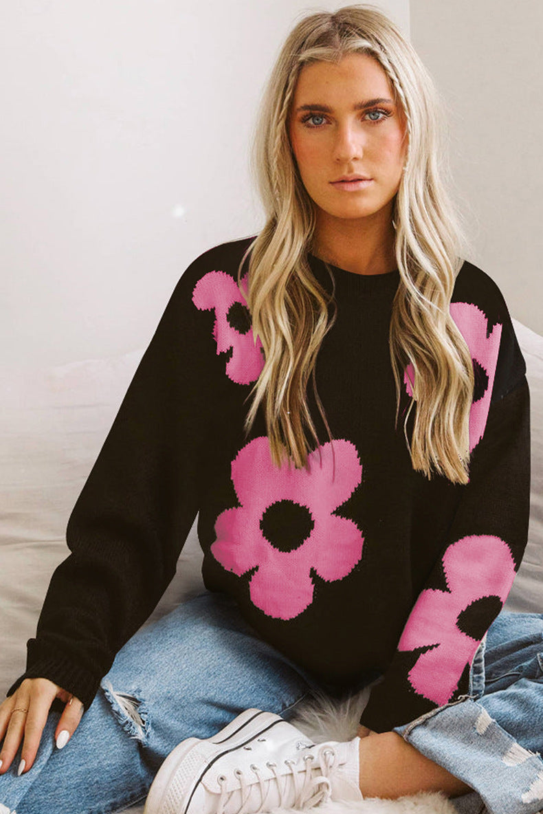 European And American Fashion Floral Print Warm Sweater Woman - The Number 1 Things