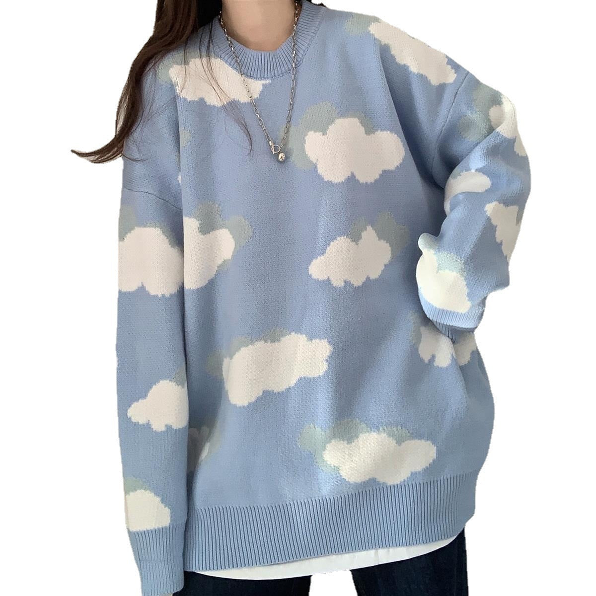 New V-neck Loose Pullover Sweater Long Sleeve Sweater - The Number 1 Things